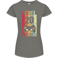 20th Birthday 20 Year Old Level Up Gamming Womens Petite Cut T-Shirt Charcoal