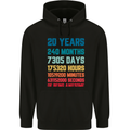 20th Birthday 20 Year Old Mens 80% Cotton Hoodie Black