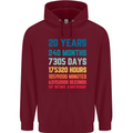 20th Birthday 20 Year Old Mens 80% Cotton Hoodie Maroon