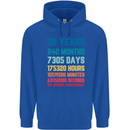 20th Birthday 20 Year Old Mens 80% Cotton Hoodie Royal Blue