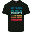 20th Birthday 20 Year Old Mens Cotton T-Shirt Tee Top Black