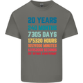 20th Birthday 20 Year Old Mens Cotton T-Shirt Tee Top Charcoal