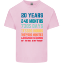 20th Birthday 20 Year Old Mens Cotton T-Shirt Tee Top Light Pink