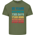 20th Birthday 20 Year Old Mens Cotton T-Shirt Tee Top Military Green