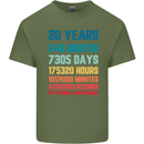 20th Birthday 20 Year Old Mens Cotton T-Shirt Tee Top Military Green