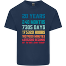20th Birthday 20 Year Old Mens Cotton T-Shirt Tee Top Navy Blue