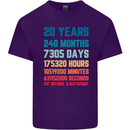 20th Birthday 20 Year Old Mens Cotton T-Shirt Tee Top Purple