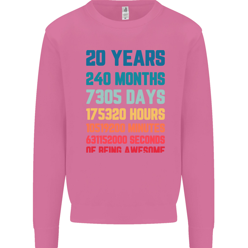 20th Birthday 20 Year Old Mens Sweatshirt Jumper Azalea
