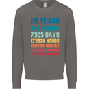 20th Birthday 20 Year Old Mens Sweatshirt Jumper Charcoal