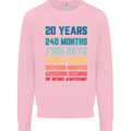 20th Birthday 20 Year Old Mens Sweatshirt Jumper Light Pink