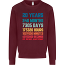 20th Birthday 20 Year Old Mens Sweatshirt Jumper Maroon