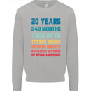 20th Birthday 20 Year Old Mens Sweatshirt Jumper Sports Grey