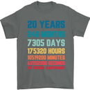 20th Birthday 20 Year Old Mens T-Shirt 100% Cotton Charcoal