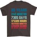 20th Birthday 20 Year Old Mens T-Shirt 100% Cotton Dark Chocolate