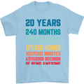 20th Birthday 20 Year Old Mens T-Shirt 100% Cotton Light Blue