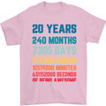 20th Birthday 20 Year Old Mens T-Shirt 100% Cotton Light Pink