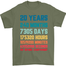 20th Birthday 20 Year Old Mens T-Shirt 100% Cotton Military Green