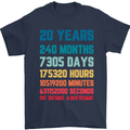 20th Birthday 20 Year Old Mens T-Shirt 100% Cotton Navy Blue