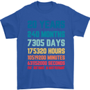 20th Birthday 20 Year Old Mens T-Shirt 100% Cotton Royal Blue