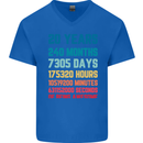 20th Birthday 20 Year Old Mens V-Neck Cotton T-Shirt Royal Blue