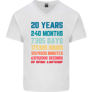 20th Birthday 20 Year Old Mens V-Neck Cotton T-Shirt White