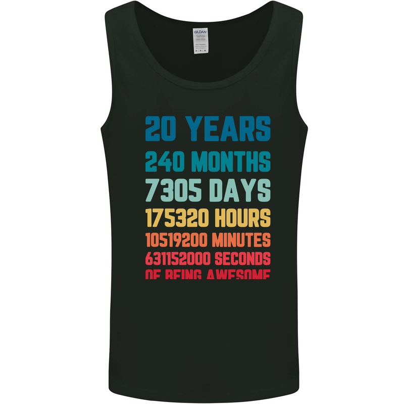 20th Birthday 20 Year Old Mens Vest Tank Top Black