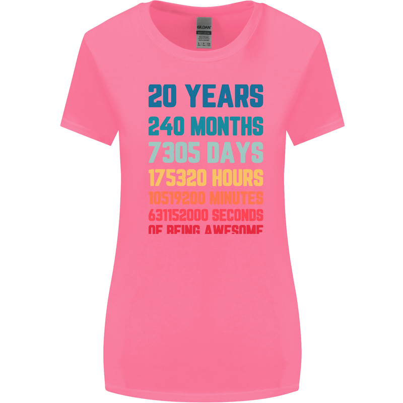 20th Birthday 20 Year Old Womens Wider Cut T-Shirt Azalea