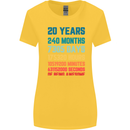 20th Birthday 20 Year Old Womens Wider Cut T-Shirt Yellow