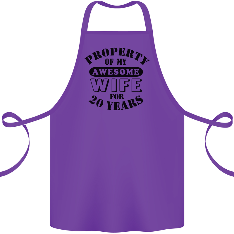 20th Wedding Anniversary 20 Year Funny Wife Cotton Apron 100% Organic Purple