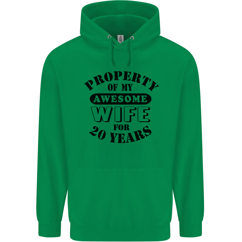 20th Wedding Anniversary 20 Year Funny Wife Mens 80% Cotton Hoodie Irish Green