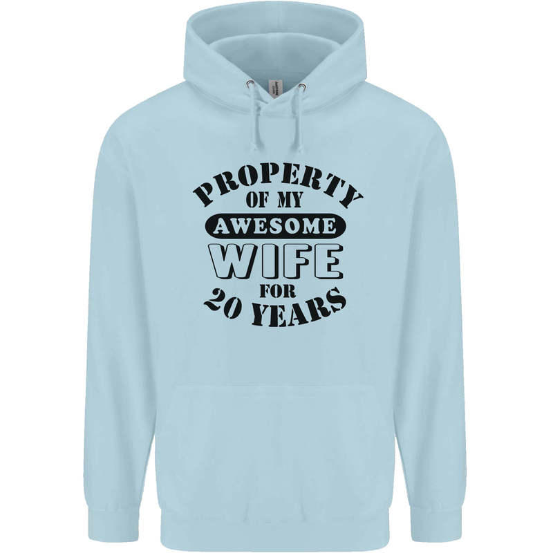 20th Wedding Anniversary 20 Year Funny Wife Mens 80% Cotton Hoodie Light Blue