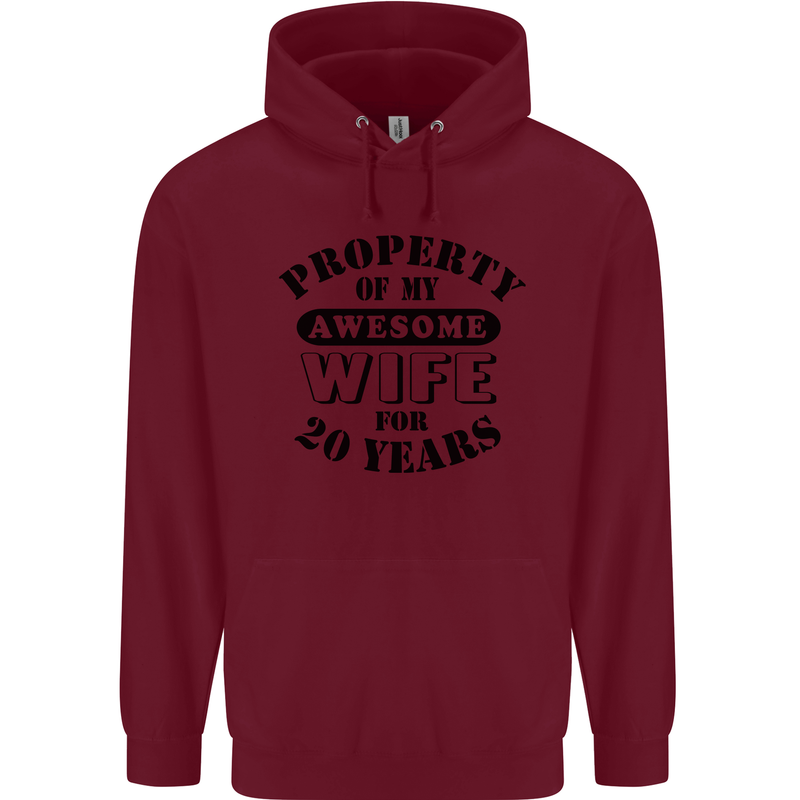 20th Wedding Anniversary 20 Year Funny Wife Mens 80% Cotton Hoodie Maroon