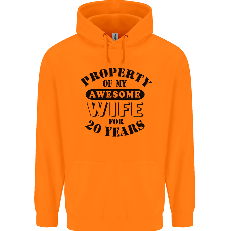 20th Wedding Anniversary 20 Year Funny Wife Mens 80% Cotton Hoodie Orange