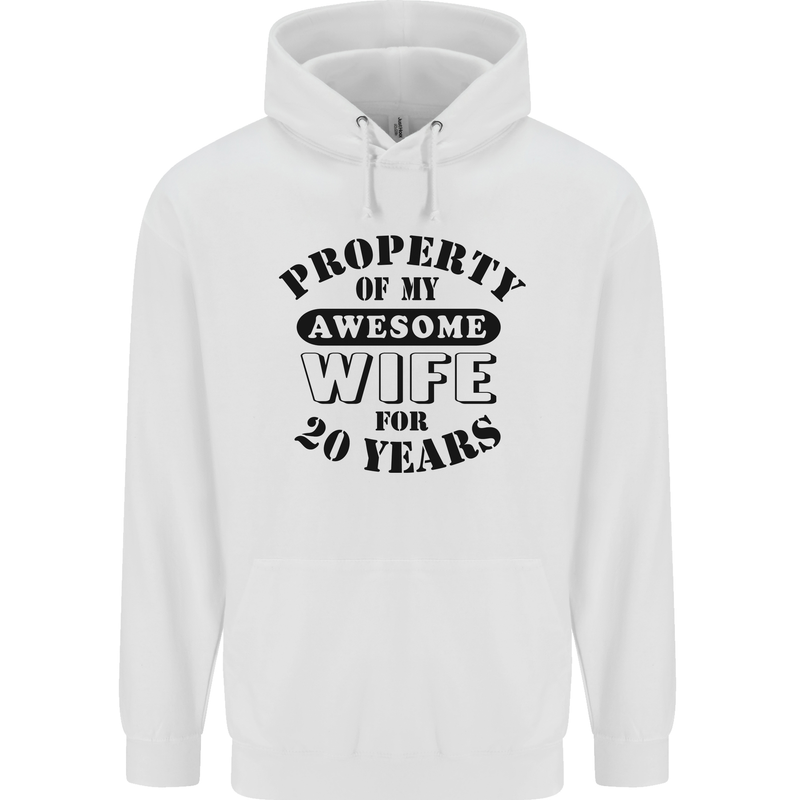 20th Wedding Anniversary 20 Year Funny Wife Mens 80% Cotton Hoodie White