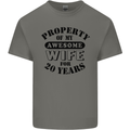 20th Wedding Anniversary 20 Year Funny Wife Mens Cotton T-Shirt Tee Top Charcoal