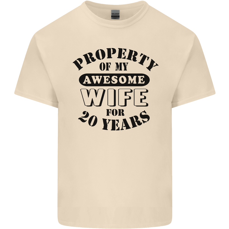 20th Wedding Anniversary 20 Year Funny Wife Mens Cotton T-Shirt Tee Top Natural