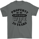 20th Wedding Anniversary 20 Year Funny Wife Mens T-Shirt 100% Cotton Charcoal