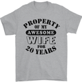 20th Wedding Anniversary 20 Year Funny Wife Mens T-Shirt 100% Cotton Sports Grey