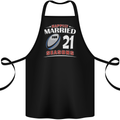 21 Year Wedding Anniversary 21st Rugby Cotton Apron 100% Organic Black