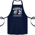 21 Year Wedding Anniversary 21st Rugby Cotton Apron 100% Organic Navy Blue
