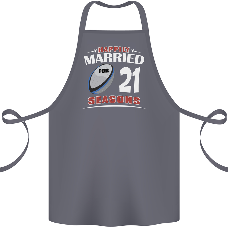 21 Year Wedding Anniversary 21st Rugby Cotton Apron 100% Organic Steel