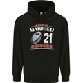 21 Year Wedding Anniversary 21st Rugby Mens 80% Cotton Hoodie Black