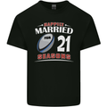 21 Year Wedding Anniversary 21st Rugby Mens Cotton T-Shirt Tee Top Black