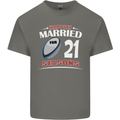 21 Year Wedding Anniversary 21st Rugby Mens Cotton T-Shirt Tee Top Charcoal