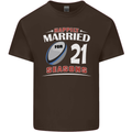 21 Year Wedding Anniversary 21st Rugby Mens Cotton T-Shirt Tee Top Dark Chocolate