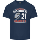 21 Year Wedding Anniversary 21st Rugby Mens Cotton T-Shirt Tee Top Navy Blue