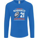 21 Year Wedding Anniversary 21st Rugby Mens Long Sleeve T-Shirt Royal Blue