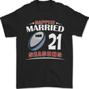 21 Year Wedding Anniversary 21st Rugby Mens T-Shirt 100% Cotton Black