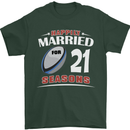 21 Year Wedding Anniversary 21st Rugby Mens T-Shirt 100% Cotton Forest Green