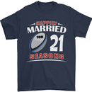 21 Year Wedding Anniversary 21st Rugby Mens T-Shirt 100% Cotton Navy Blue